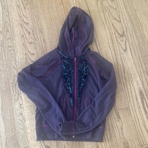 Free people hoodie with sequin bead detail